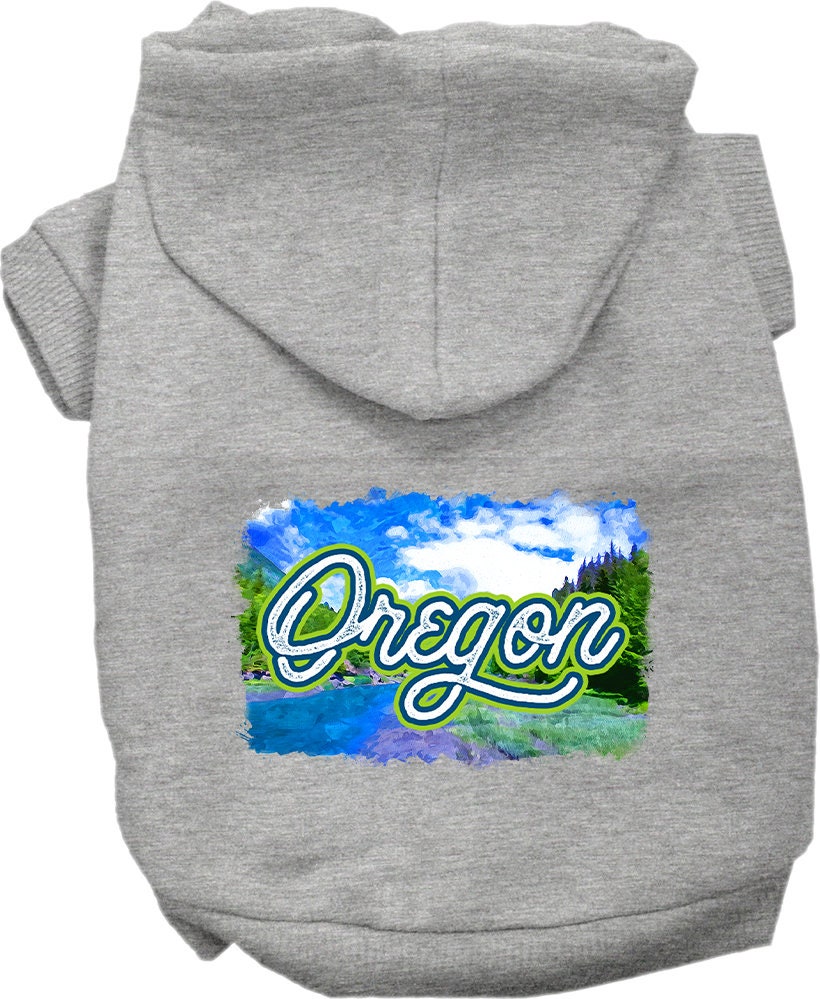 Pet Dog & Cat Screen Printed Hoodie for Small to Medium Pets (Sizes XS-XL), "Oregon Summer"