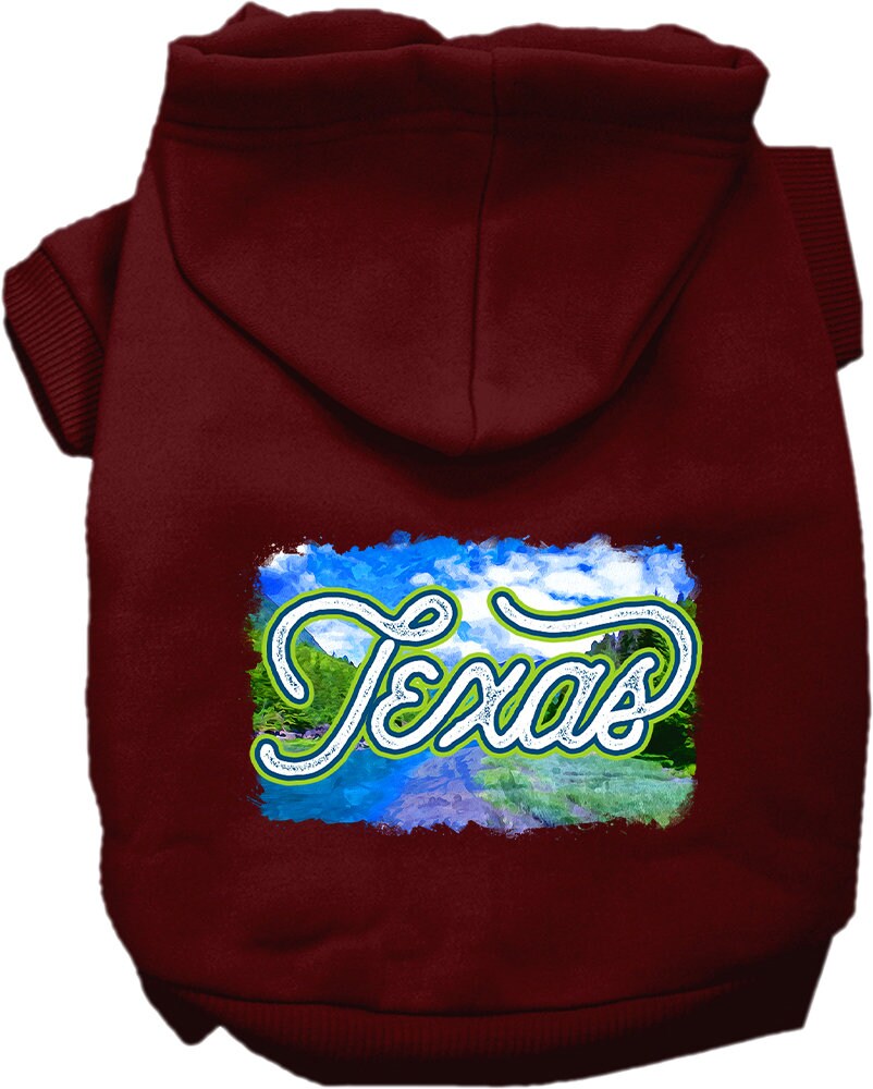 Pet Dog & Cat Screen Printed Hoodie for Small to Medium Pets (Sizes XS-XL), "Texas Summer"