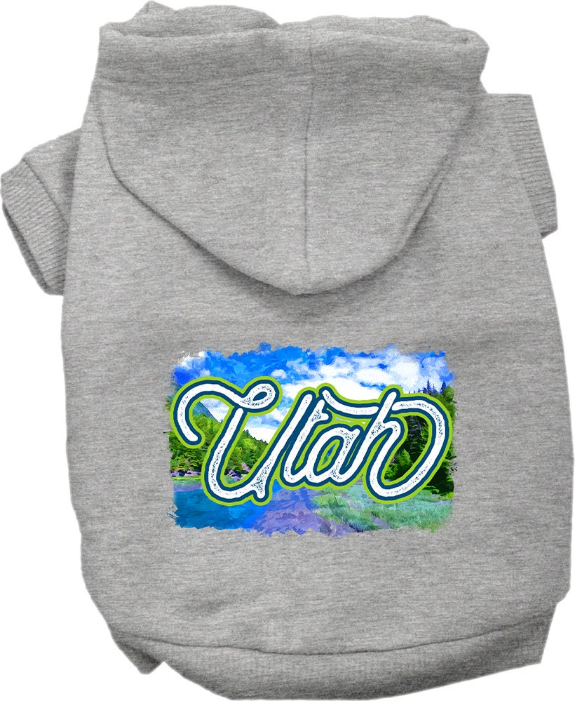 Pet Dog & Cat Screen Printed Hoodie for Small to Medium Pets (Sizes XS-XL), "Utah Summer"