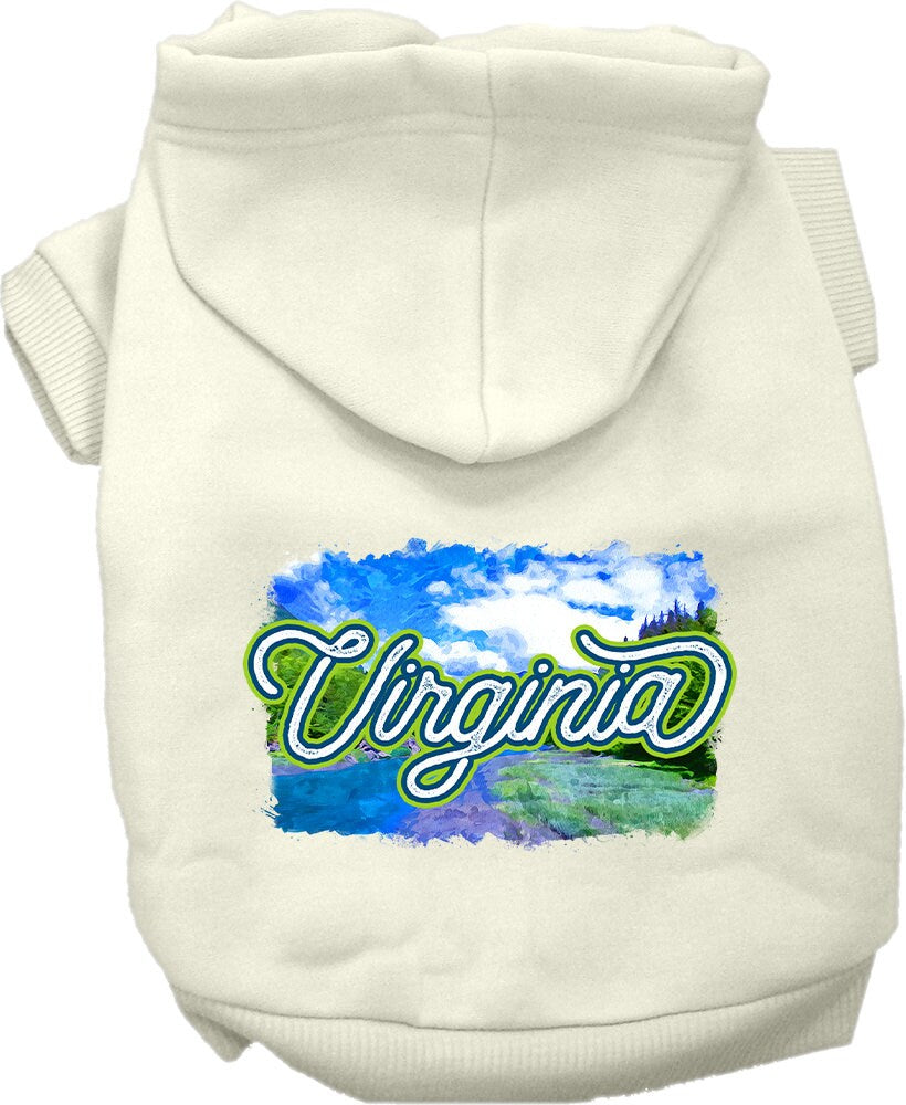 Pet Dog & Cat Screen Printed Hoodie for Small to Medium Pets (Sizes XS-XL), "Virginia Summer"