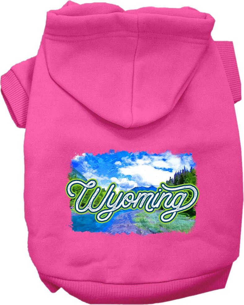 Pet Dog & Cat Screen Printed Hoodie for Small to Medium Pets (Sizes XS-XL), "Wyoming Summer"