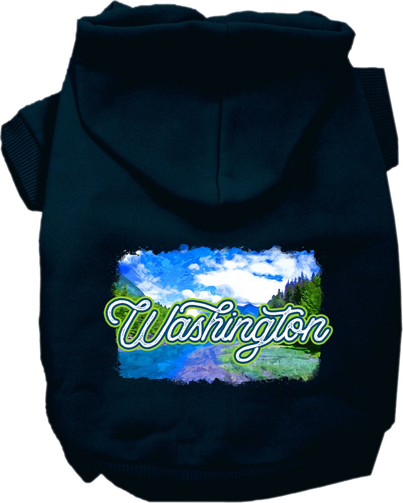 Pet Dog & Cat Screen Printed Hoodie for Small to Medium Pets (Sizes XS-XL), "Washington Summer"