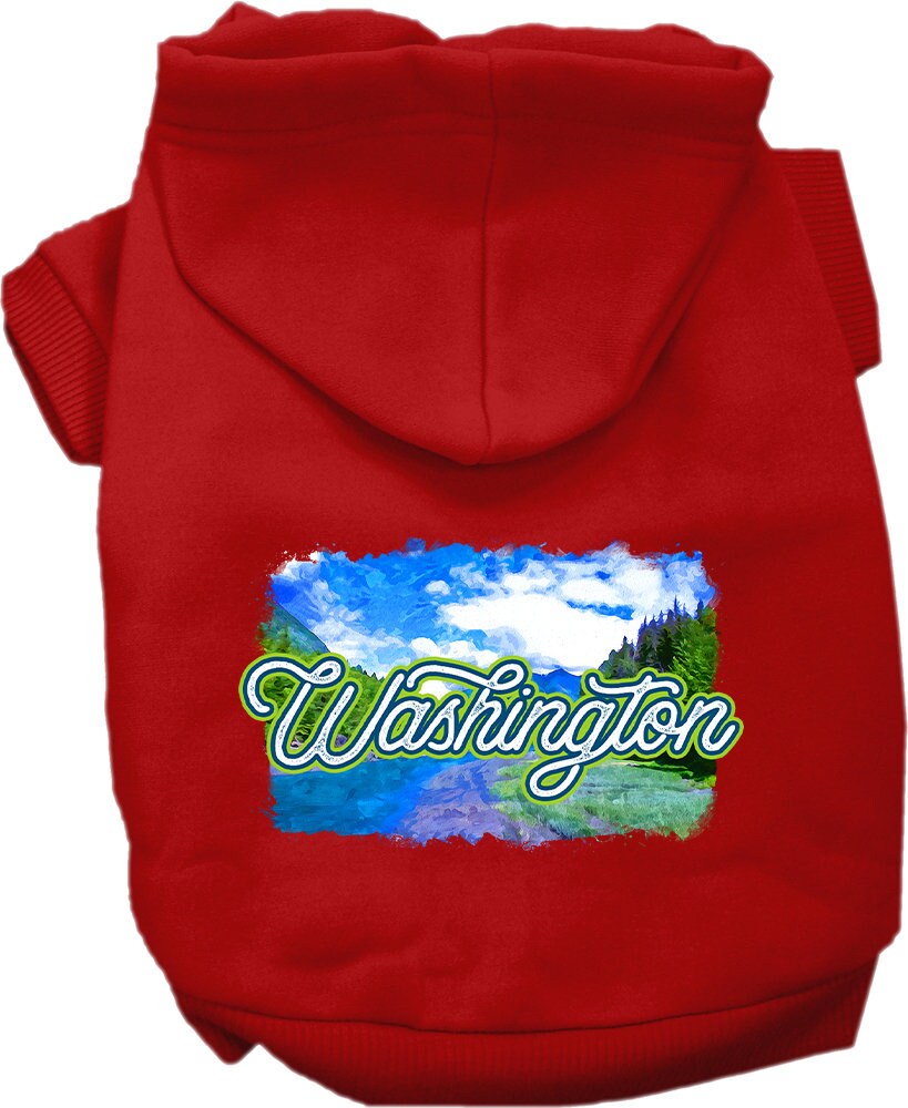 Pet Dog & Cat Screen Printed Hoodie for Small to Medium Pets (Sizes XS-XL), "Washington Summer"