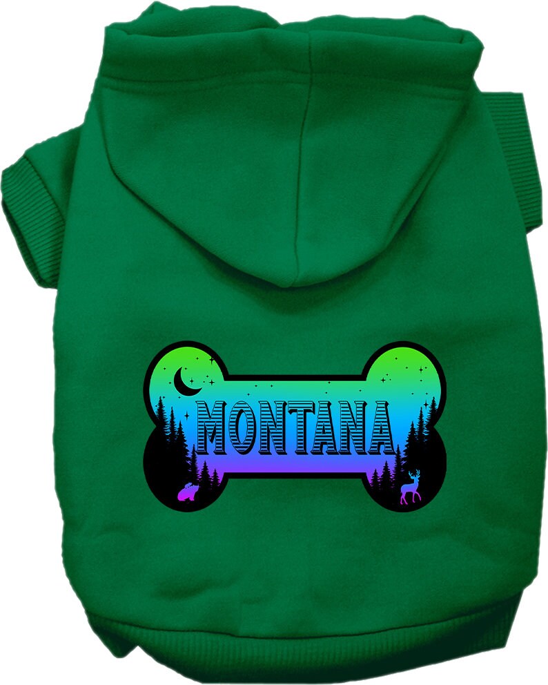 Pet Dog & Cat Screen Printed Hoodie for Small to Medium Pets (Sizes XS-XL), "Montana Mountain Shades"