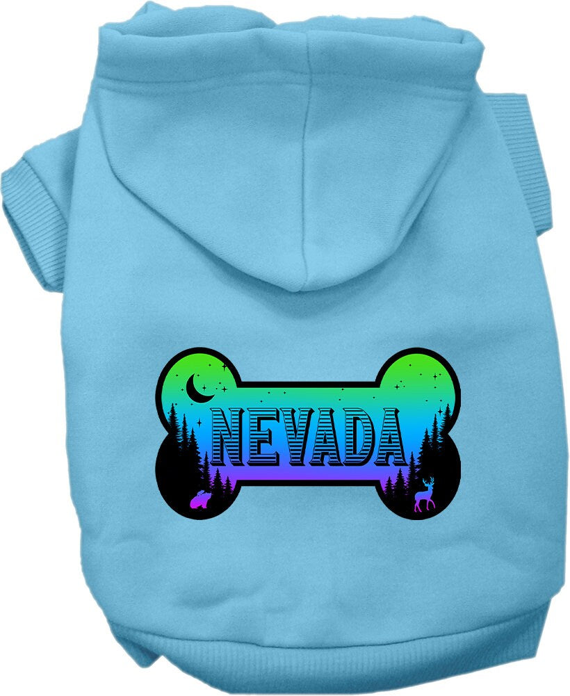 Pet Dog & Cat Screen Printed Hoodie for Small to Medium Pets (Sizes XS-XL), "Nevada Mountain Shades"