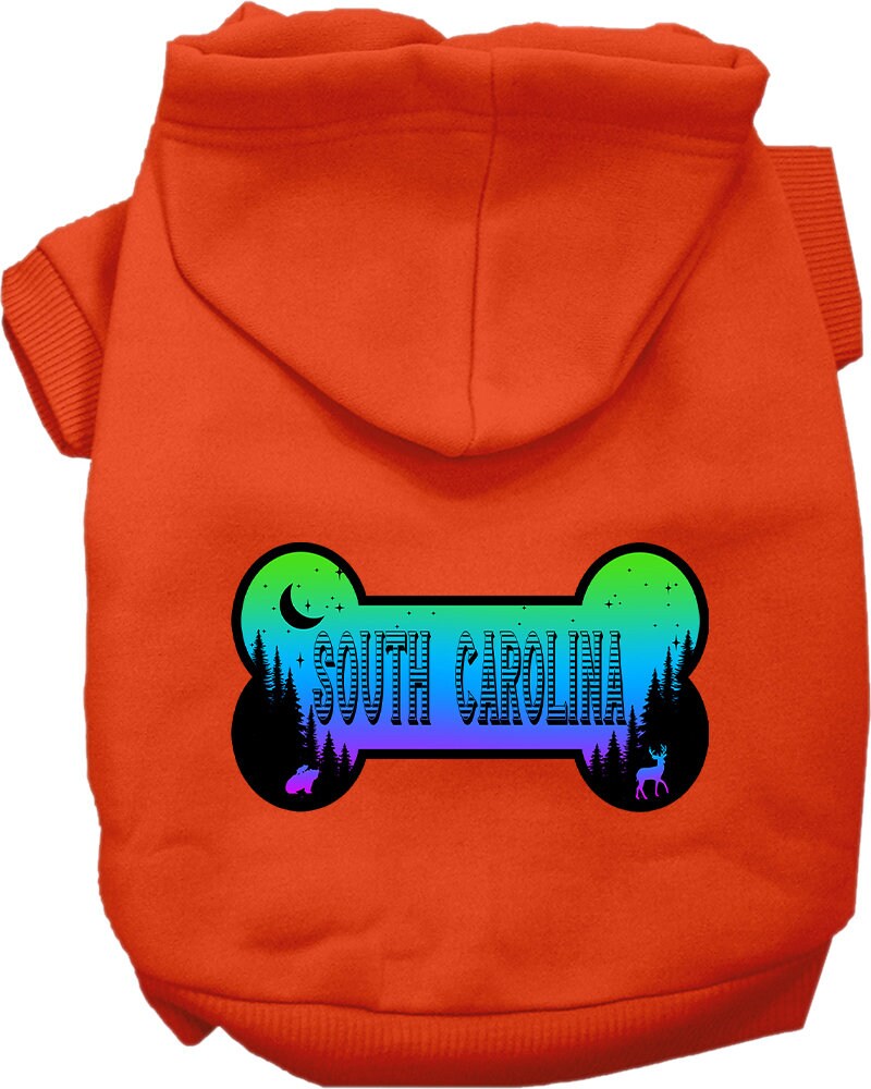 Pet Dog & Cat Screen Printed Hoodie for Small to Medium Pets (Sizes XS-XL), "South Carolina Mountain Shades"