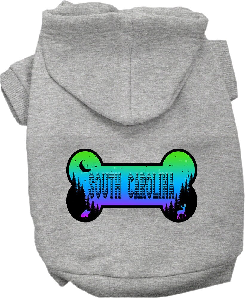 Pet Dog & Cat Screen Printed Hoodie for Small to Medium Pets (Sizes XS-XL), "South Carolina Mountain Shades"