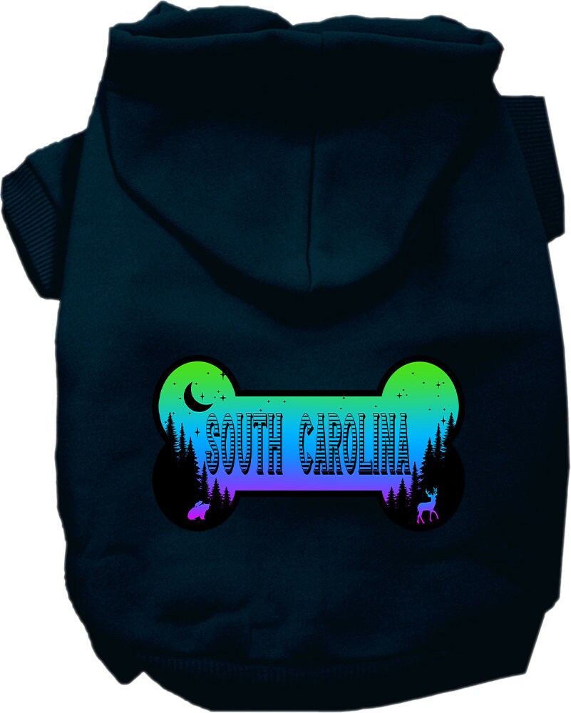 Pet Dog & Cat Screen Printed Hoodie for Small to Medium Pets (Sizes XS-XL), "South Carolina Mountain Shades"