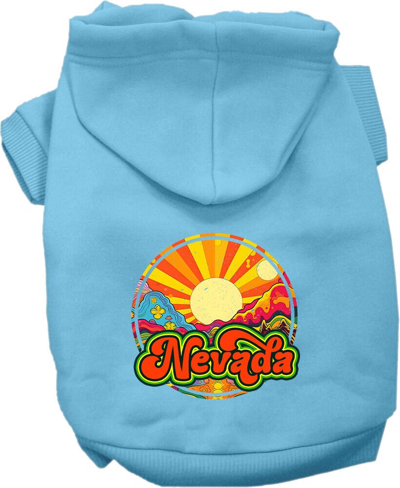 Pet Dog & Cat Screen Printed Hoodie for Small to Medium Pets (Sizes XS-XL), "Nevada Mellow Mountain"