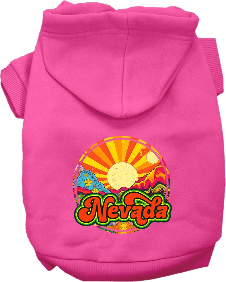 Pet Dog & Cat Screen Printed Hoodie for Small to Medium Pets (Sizes XS-XL), "Nevada Mellow Mountain"