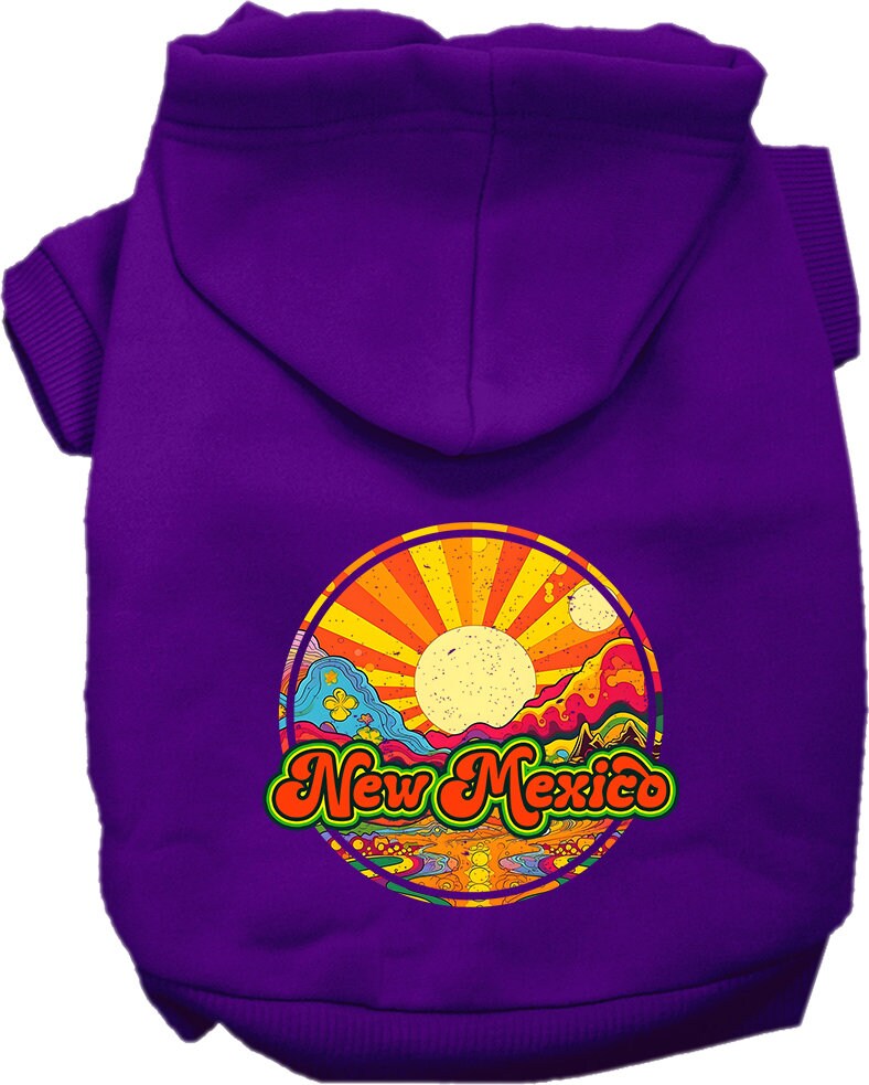 Pet Dog & Cat Screen Printed Hoodie for Small to Medium Pets (Sizes XS-XL), "New Mexico Mellow Mountain"