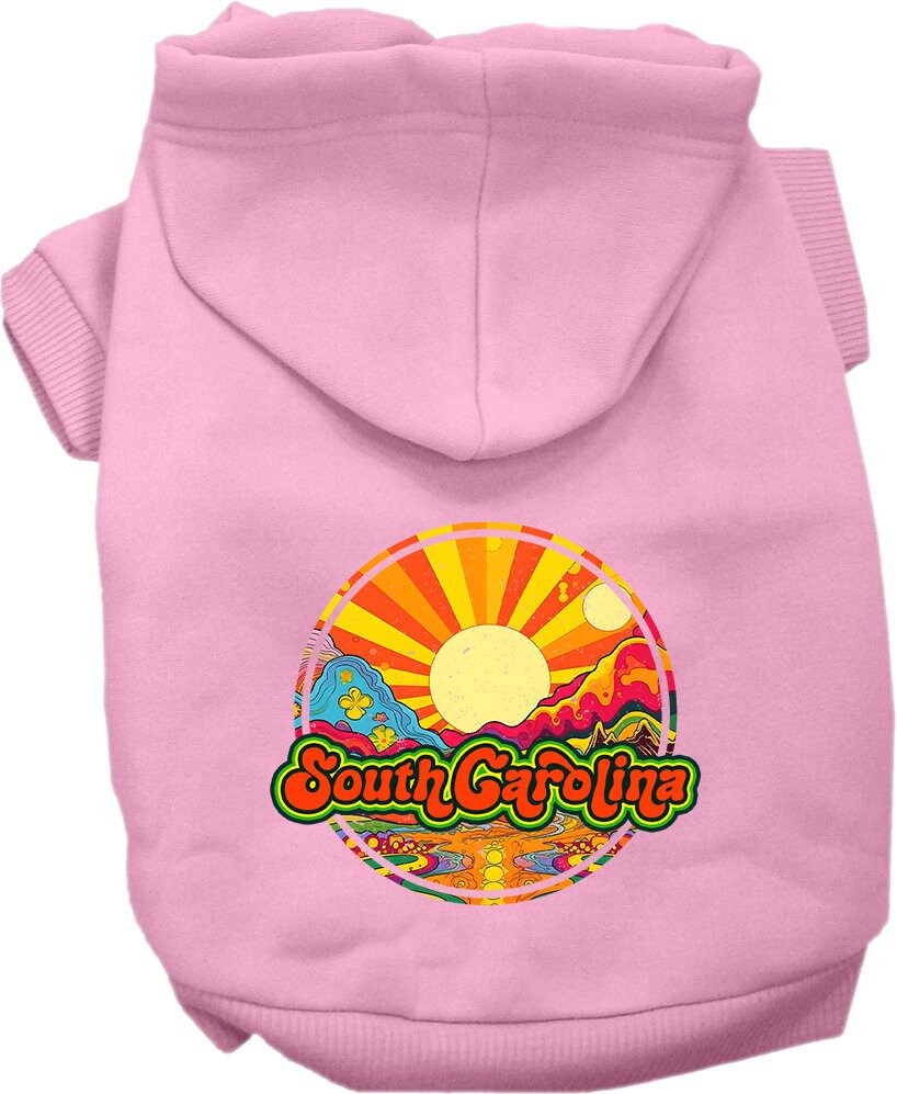 Pet Dog & Cat Screen Printed Hoodie for Small to Medium Pets (Sizes XS-XL), "South Carolina Mellow Mountain"