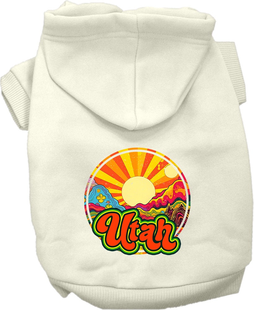 Pet Dog & Cat Screen Printed Hoodie for Small to Medium Pets (Sizes XS-XL), "Utah Mellow Mountain"