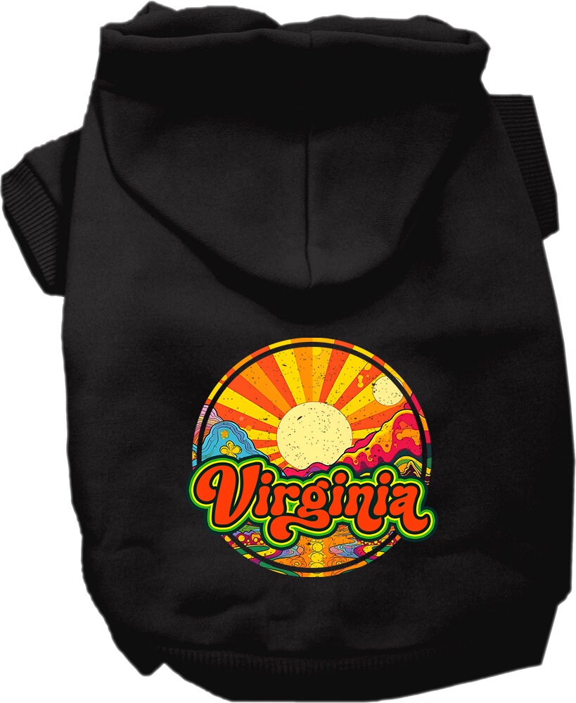 Pet Dog & Cat Screen Printed Hoodie for Small to Medium Pets (Sizes XS-XL), "Virginia Mellow Mountain"