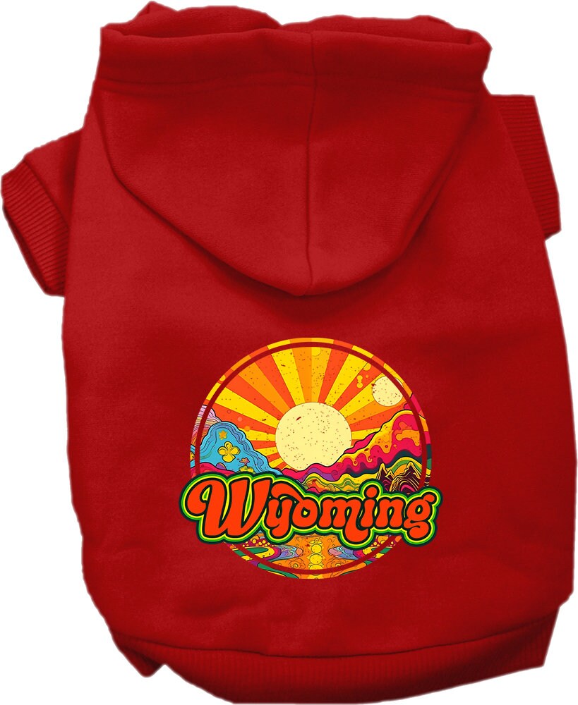 Pet Dog & Cat Screen Printed Hoodie for Small to Medium Pets (Sizes XS-XL), "Wyoming Mellow Mountain"