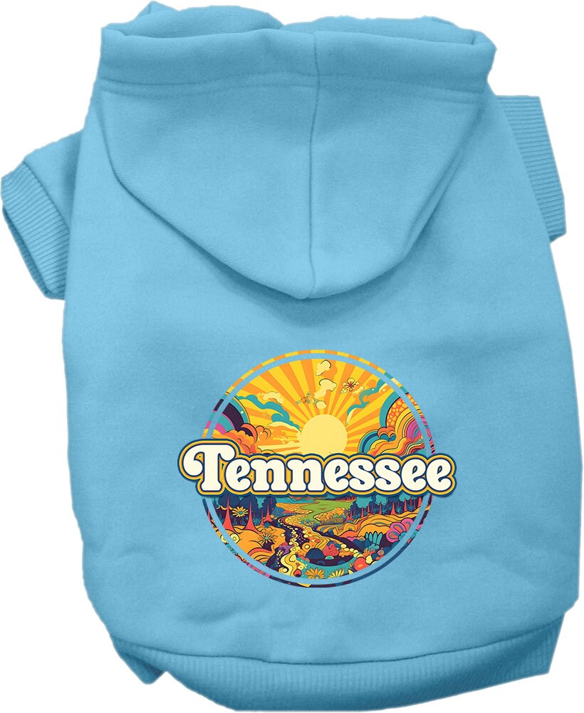 Pet Dog & Cat Screen Printed Hoodie for Small to Medium Pets (Sizes XS-XL), "Tennessee Trippy Peaks"