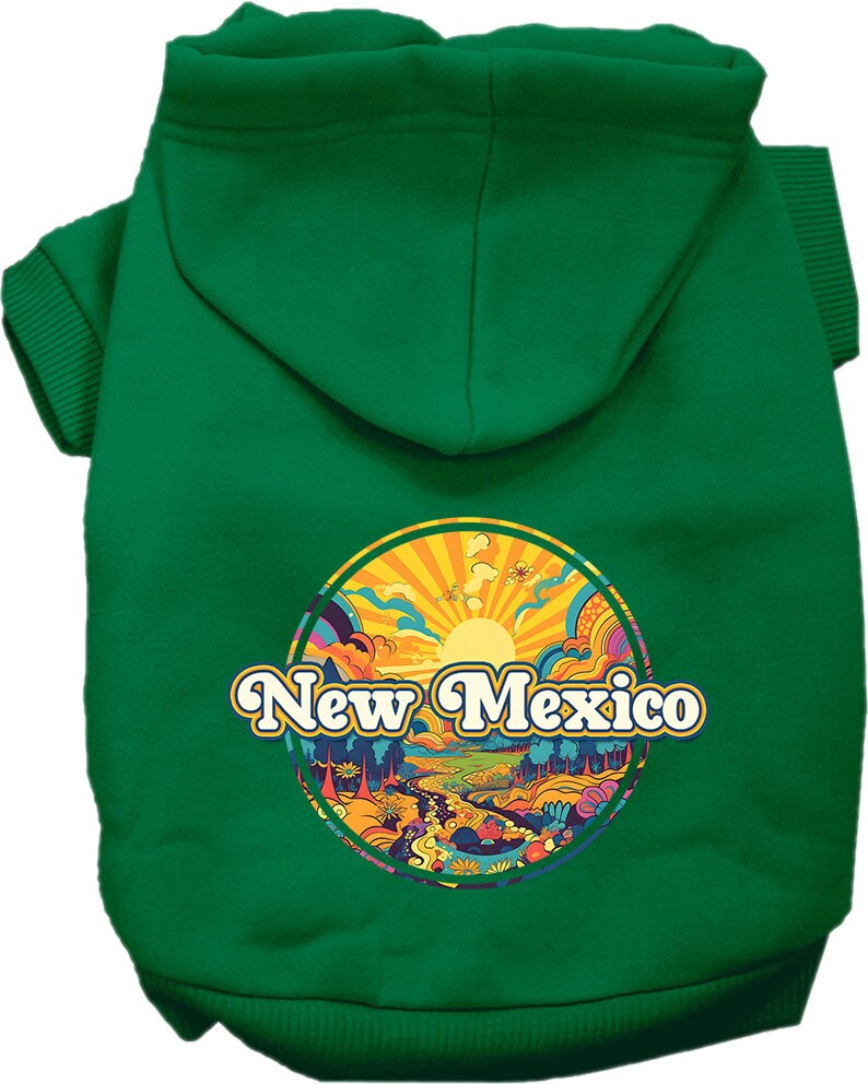 Pet Dog & Cat Screen Printed Hoodie for Small to Medium Pets (Sizes XS-XL), "New Mexico Trippy Peaks"