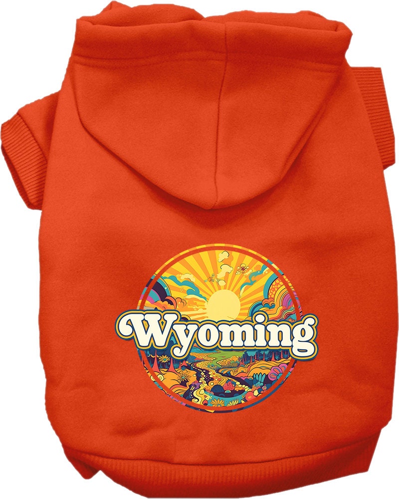 Pet Dog & Cat Screen Printed Hoodie for Small to Medium Pets (Sizes XS-XL), "Wyoming Trippy Peaks"