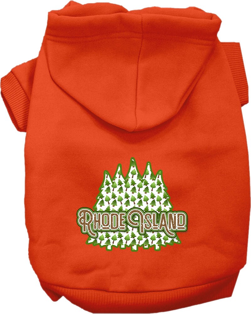 Pet Dog & Cat Screen Printed Hoodie for Small to Medium Pets (Sizes XS-XL), "Rhode Island Woodland Trees"