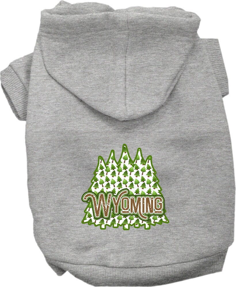 Pet Dog & Cat Screen Printed Hoodie for Small to Medium Pets (Sizes XS-XL), "Wyoming Woodland Trees"