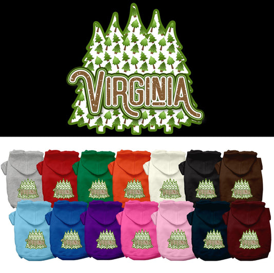 Pet Dog & Cat Screen Printed Hoodie for Small to Medium Pets (Sizes XS-XL), "Virginia Woodland Trees"