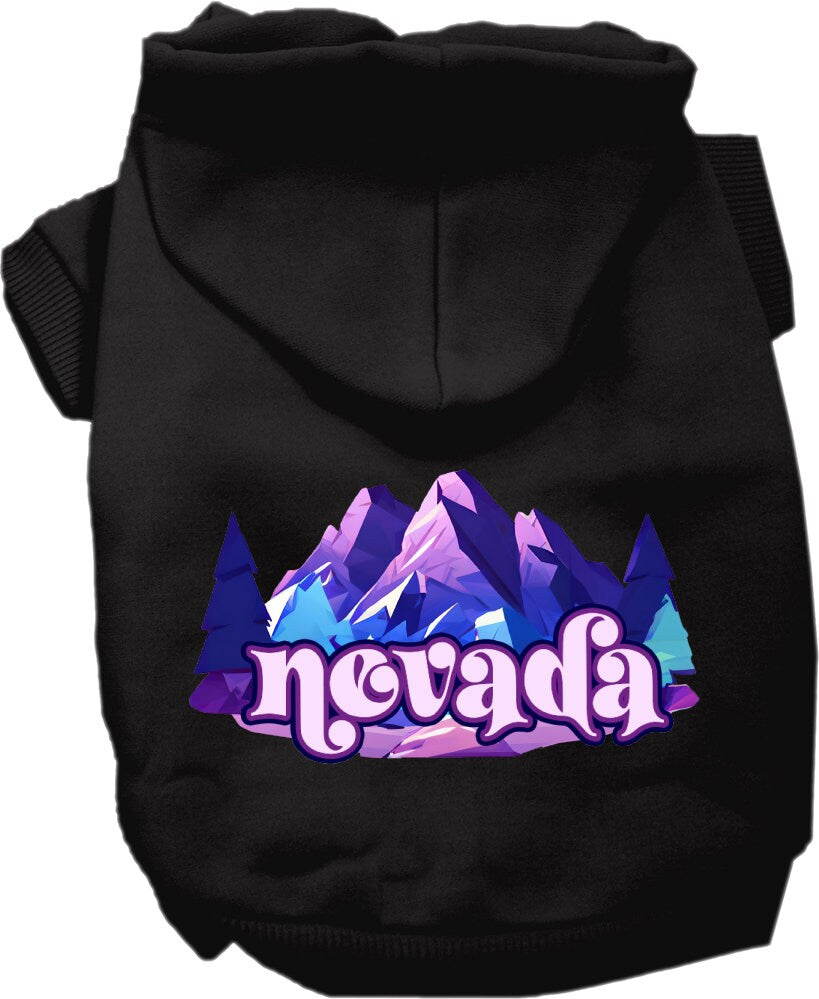 Pet Dog & Cat Screen Printed Hoodie for Small to Medium Pets (Sizes XS-XL), "Nevada Alpine Pawscape"