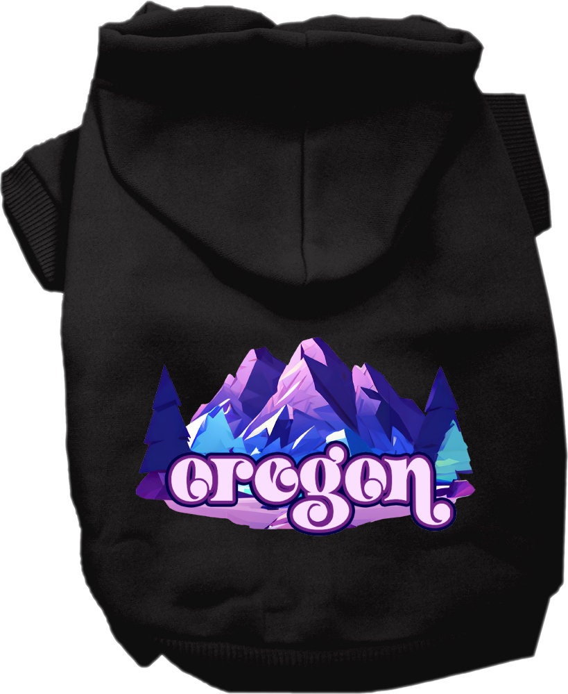 Pet Dog & Cat Screen Printed Hoodie for Small to Medium Pets (Sizes XS-XL), "Oregon Alpine Pawscape"