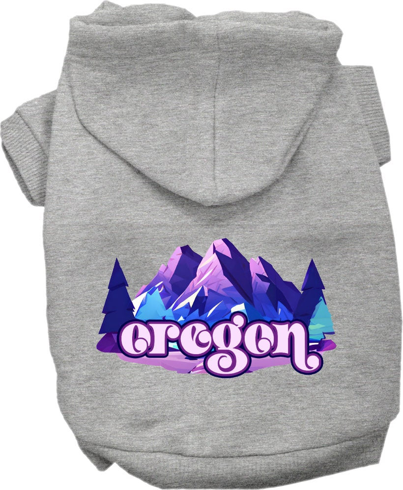 Pet Dog & Cat Screen Printed Hoodie for Small to Medium Pets (Sizes XS-XL), "Oregon Alpine Pawscape"