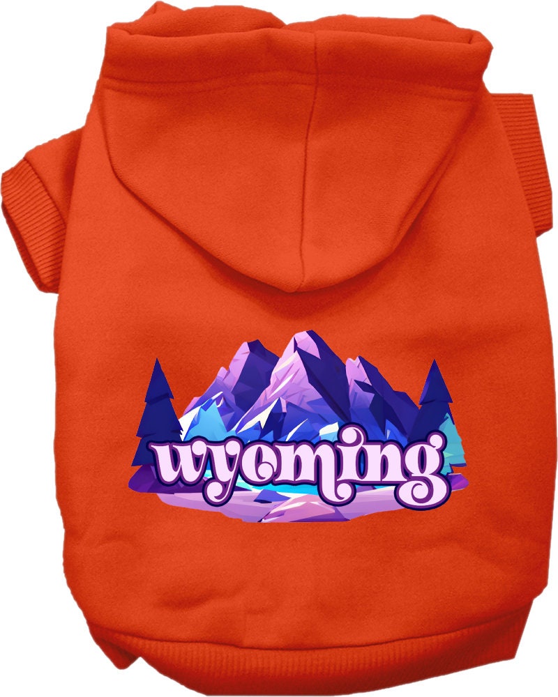 Pet Dog & Cat Screen Printed Hoodie for Small to Medium Pets (Sizes XS-XL), "Wyoming Alpine Pawscape"