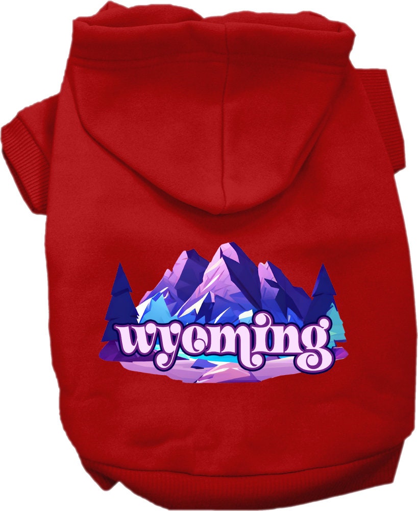 Pet Dog & Cat Screen Printed Hoodie for Small to Medium Pets (Sizes XS-XL), "Wyoming Alpine Pawscape"