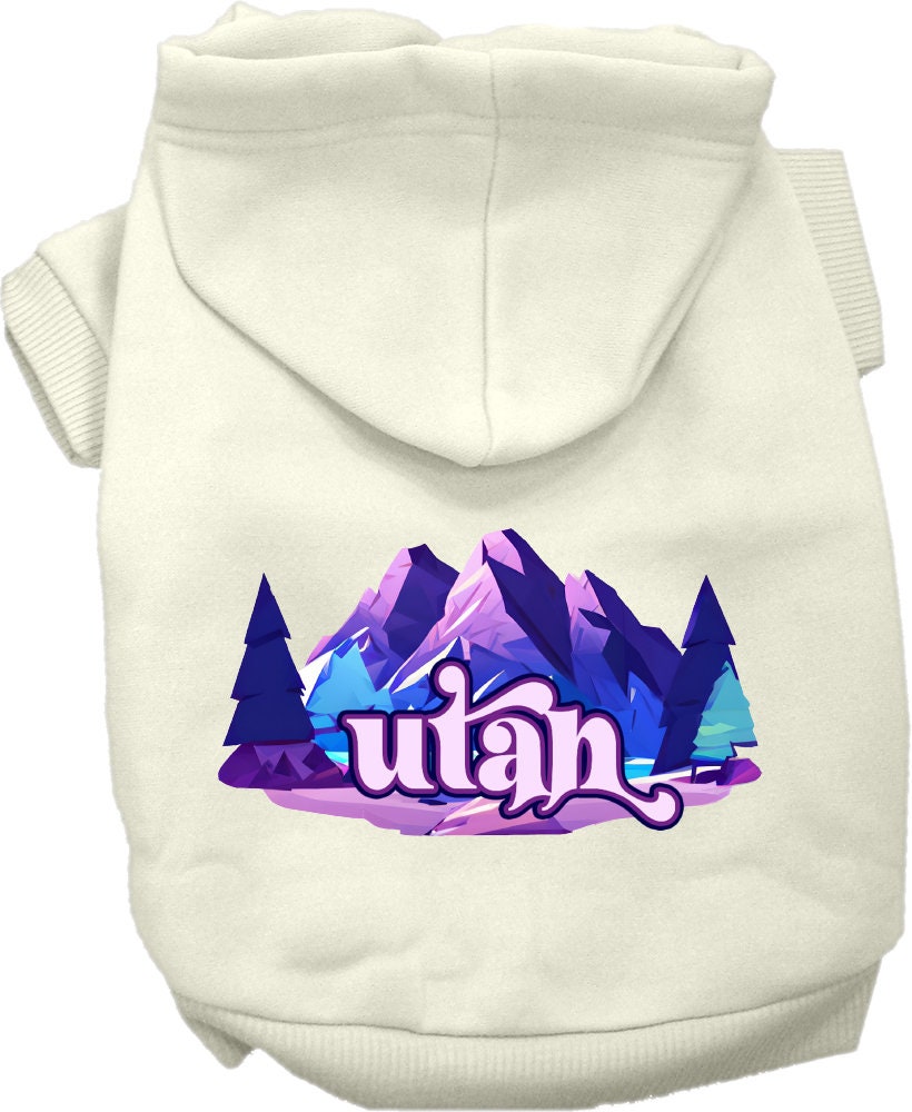 Pet Dog & Cat Screen Printed Hoodie for Small to Medium Pets (Sizes XS-XL), "Utah Alpine Pawscape"