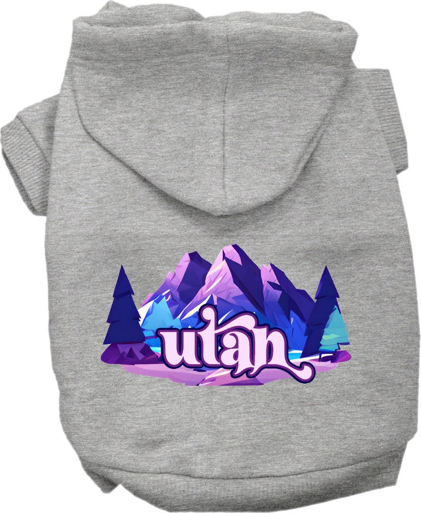 Pet Dog & Cat Screen Printed Hoodie for Small to Medium Pets (Sizes XS-XL), "Utah Alpine Pawscape"