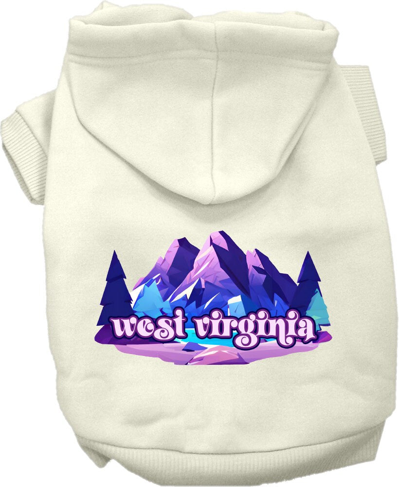 Pet Dog & Cat Screen Printed Hoodie for Small to Medium Pets (Sizes XS-XL), "West Virginia Alpine Pawscape"