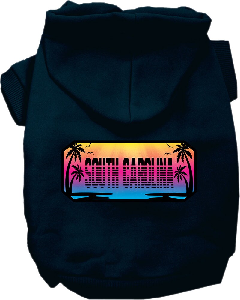 Pet Dog & Cat Screen Printed Hoodie for Small to Medium Pets (Sizes XS-XL), "South Carolina Beach Shades"