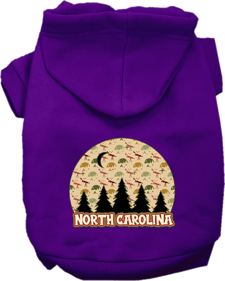 Pet Dog & Cat Screen Printed Hoodie for Small to Medium Pets (Sizes XS-XL), "North Carolina Under The Stars"