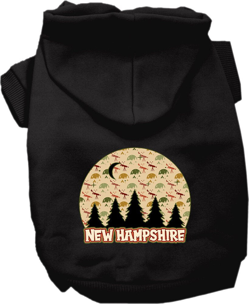 Pet Dog & Cat Screen Printed Hoodie for Small to Medium Pets (Sizes XS-XL), "New Hampshire Under The Stars"