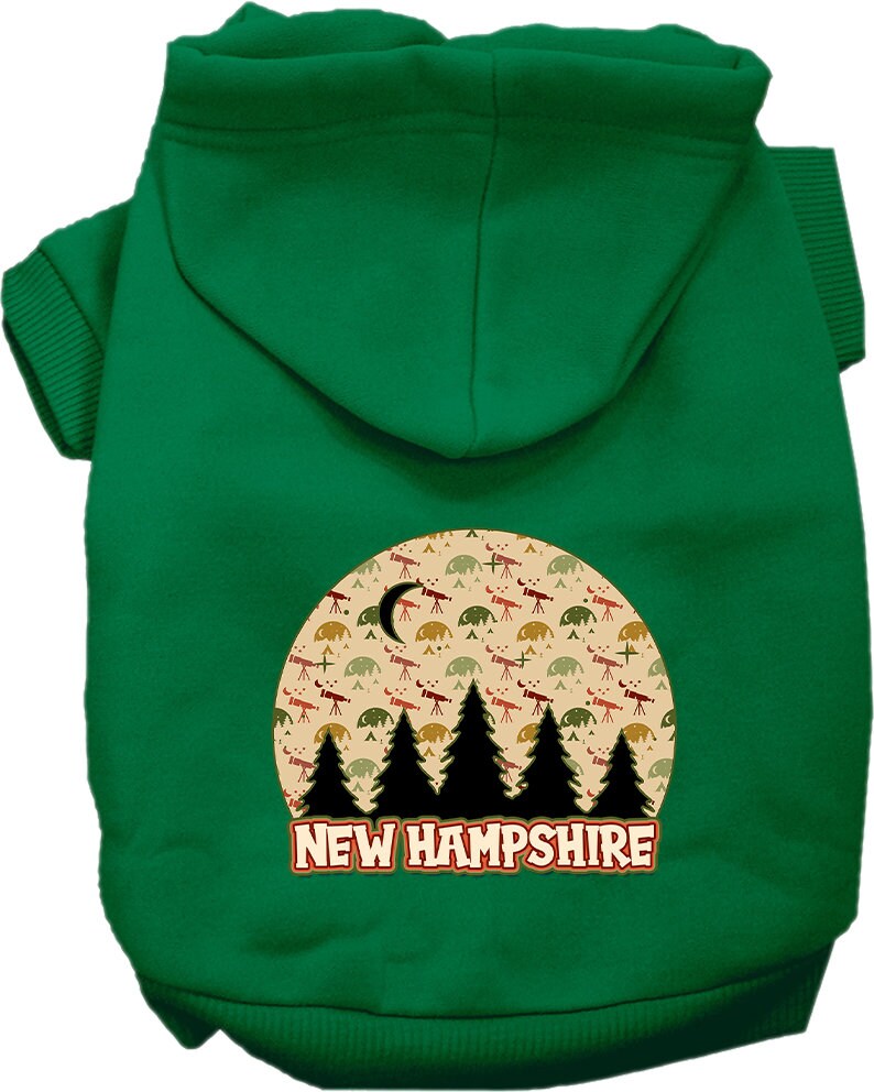 Pet Dog & Cat Screen Printed Hoodie for Small to Medium Pets (Sizes XS-XL), "New Hampshire Under The Stars"