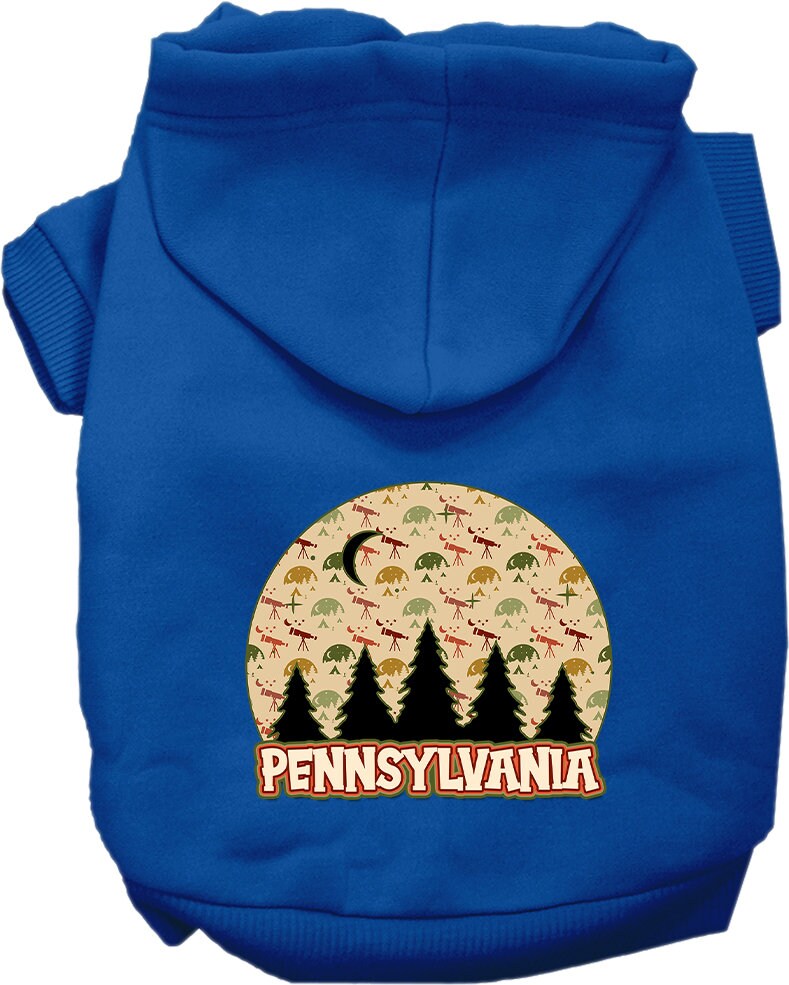 Pet Dog & Cat Screen Printed Hoodie for Small to Medium Pets (Sizes XS-XL), "Pennsylvania Under The Stars"