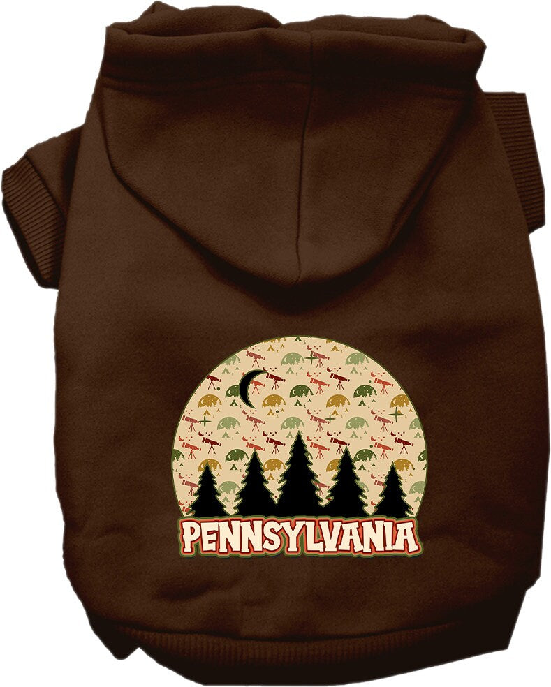 Pet Dog & Cat Screen Printed Hoodie for Small to Medium Pets (Sizes XS-XL), "Pennsylvania Under The Stars"