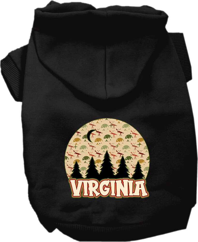 Pet Dog & Cat Screen Printed Hoodie for Small to Medium Pets (Sizes XS-XL), "Virginia Under The Stars"