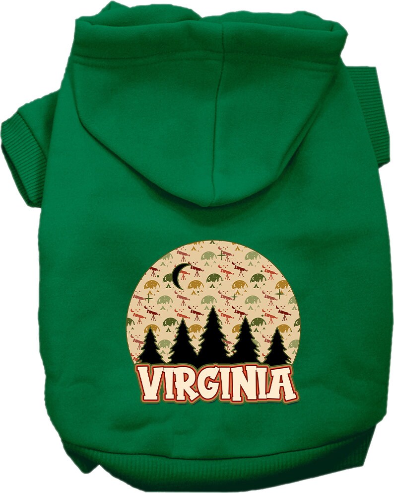 Pet Dog & Cat Screen Printed Hoodie for Small to Medium Pets (Sizes XS-XL), "Virginia Under The Stars"