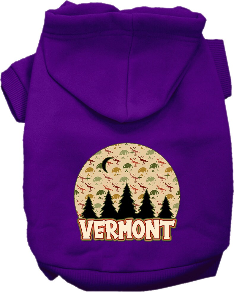 Pet Dog & Cat Screen Printed Hoodie for Small to Medium Pets (Sizes XS-XL), "Vermont Under The Stars"