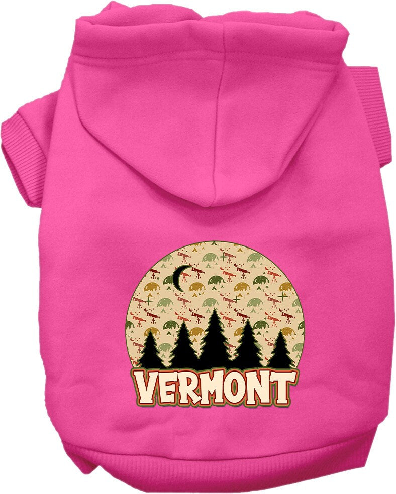 Pet Dog & Cat Screen Printed Hoodie for Small to Medium Pets (Sizes XS-XL), "Vermont Under The Stars"