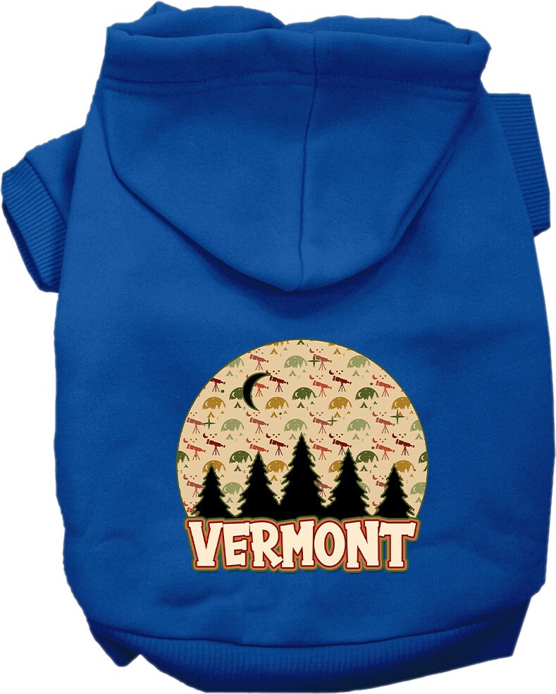 Pet Dog & Cat Screen Printed Hoodie for Small to Medium Pets (Sizes XS-XL), "Vermont Under The Stars"