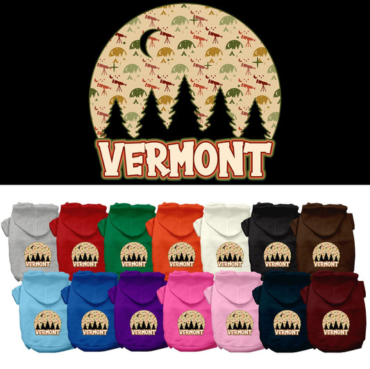 Pet Dog & Cat Screen Printed Hoodie for Small to Medium Pets (Sizes XS-XL), "Vermont Under The Stars"