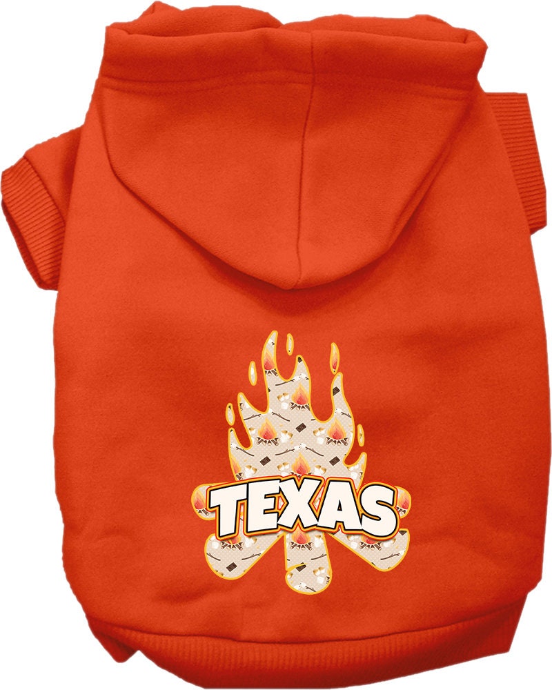 Pet Dog & Cat Screen Printed Hoodie for Small to Medium Pets (Sizes XS-XL), "Texas Around The Campfire"