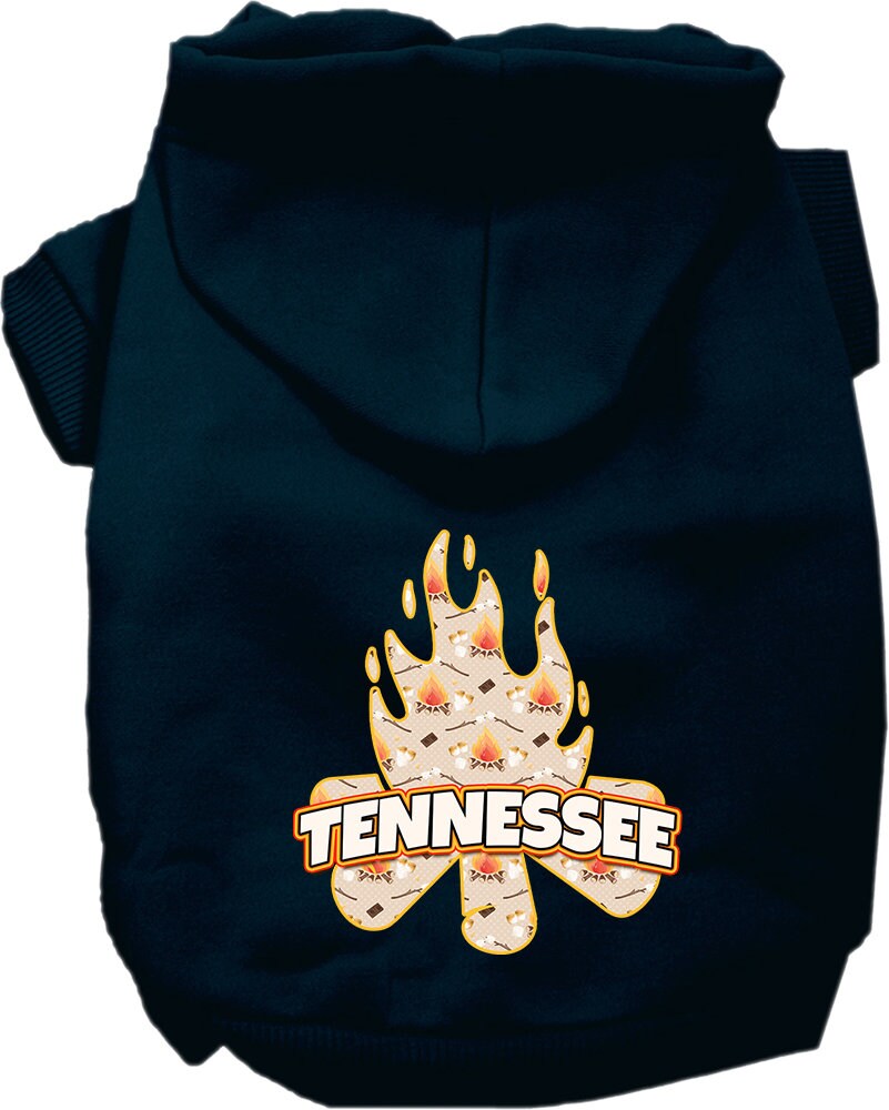 Pet Dog & Cat Screen Printed Hoodie for Small to Medium Pets (Sizes XS-XL), "Tennessee Around The Campfire"