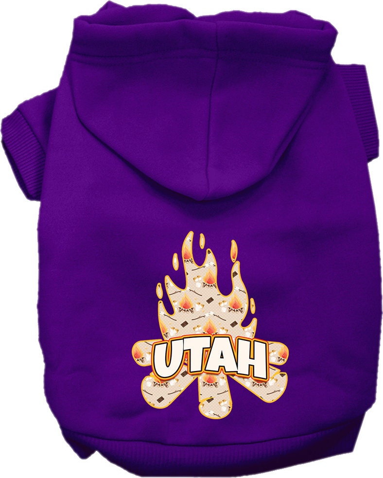 Pet Dog & Cat Screen Printed Hoodie for Small to Medium Pets (Sizes XS-XL), "Utah Around The Campfire"