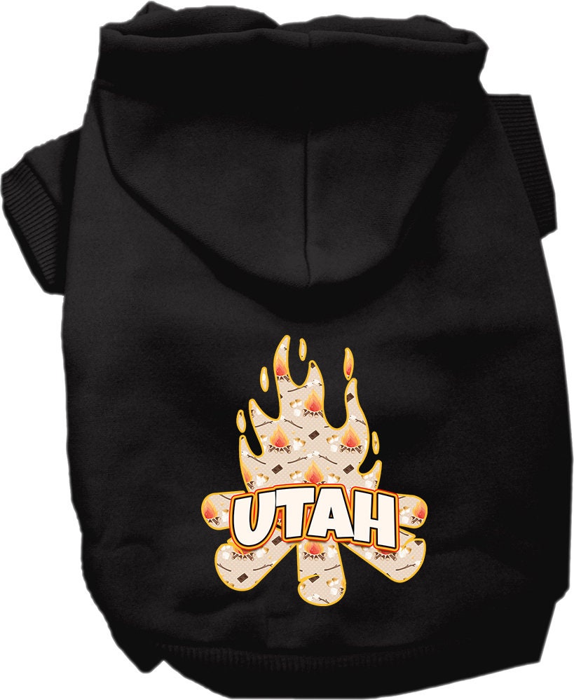 Pet Dog & Cat Screen Printed Hoodie for Small to Medium Pets (Sizes XS-XL), "Utah Around The Campfire"