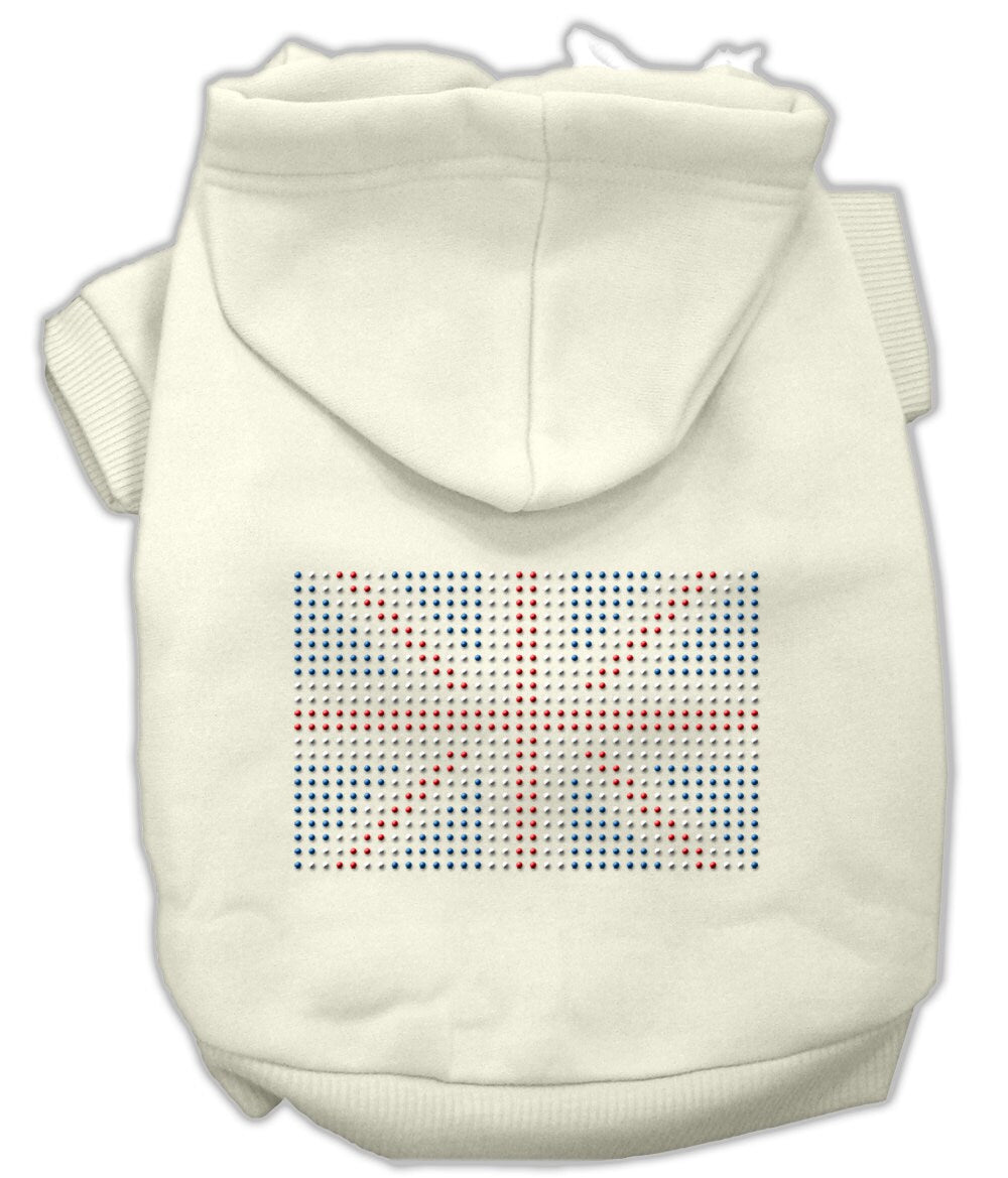 Pet, Dog & Cat Hoodie Rhinestone, "British Flag"